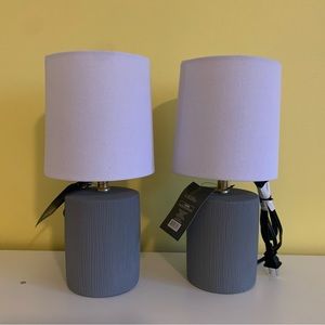 Set of Two 13” gray table lamps